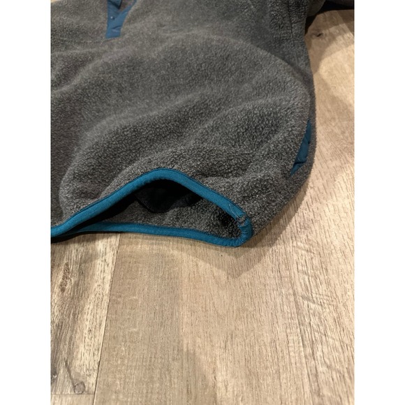 Vintage L.L. Bean Women’s Fleece Snap Pullover Gray Teal Size Large - Picture 4 of 4